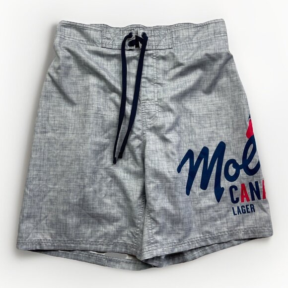 Molson Canadian Lager Promo Board Shorts Mens Grey Swim Summer Beer Party Read* - Picture 1 of 9